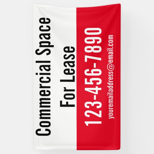Kommerzieller Platz für das Leasing von rotem weiß Banner (Vertikal)
