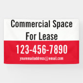 Kommerzieller Platz für das Leasing von rotem weiß Banner (Horizontal)