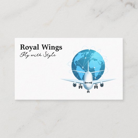 Kommerzielles Flugzeug | Globales Netzwerk Visitenkarte (Vorderseite)
