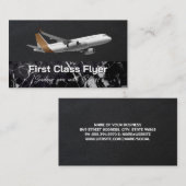 Kommerzielles Flugzeug | Leder | Marmor Visitenkarte (Vorne/Hinten)