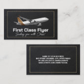 Kommerzielles Flugzeug | Lederstich Visitenkarte (Vorne/Hinten)