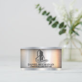 Kommerzielles Gebäude-Logo | Metallic Visitenkarte (Stehend Vorderseite)