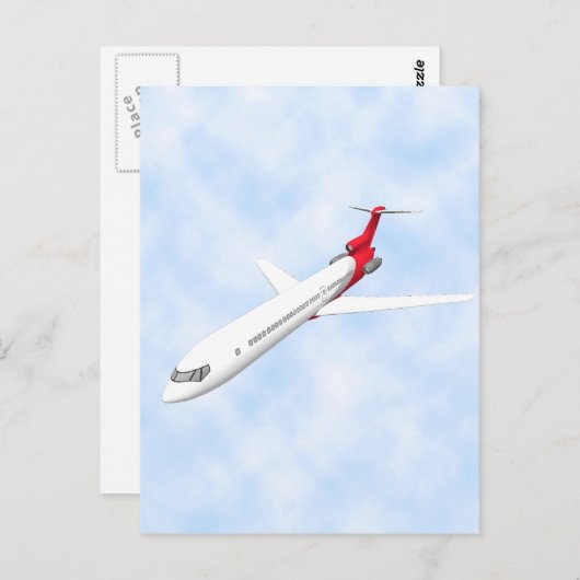 Kommerzielles Jet-Flugzeug: 3D-Modell: Postkarte (Vorne/Hinten)