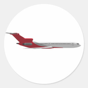 Kommerzielles Jet-Flugzeug: 3D-Modell: Runder Aufkleber