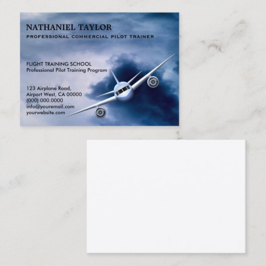 Kommerzielles Jet-Flugzeug in Sky Aviation Large Visitenkarte (Vorne/Hinten)
