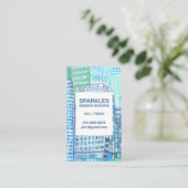 Kommerzielles Reinigungsfenster Wasserfarbe Visitenkarte (Stehend Vorderseite)