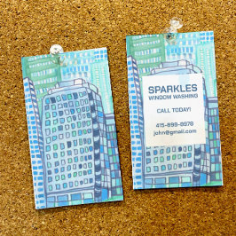 Kommerzielles Reinigungsfenster Wasserfarbe Visitenkarte