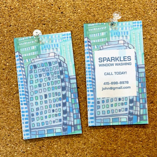 Kommerzielles Reinigungsfenster Wasserfarbe Visitenkarte