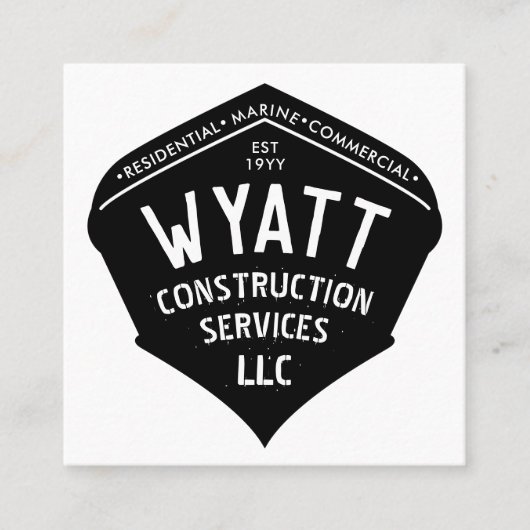 Kommerzielles Schiff-Auftragnehmer Quadratische Visitenkarte (Vorderseite)