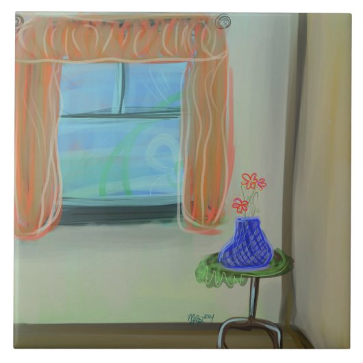 Kommissionen offen für gemalte Kunst Fliese (Vorderseite)