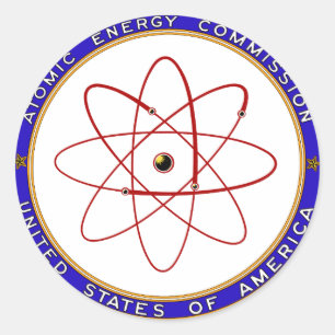 Kommissions-Vintages Logo der Atomenergie-1948 Runder Aufkleber