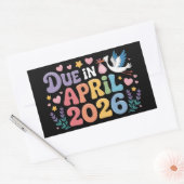 Kommt April 2026 fällig in neues Baby Mutterschaft Rechteckiger Aufkleber (Umschlag)