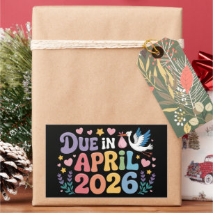 Kommt April 2026 fällig in neues Baby Mutterschaft Rechteckiger Aufkleber
