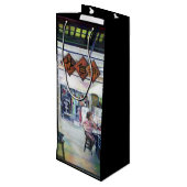 Kommt dieser Drache mit Trainingsrädern? Geschenktüte Für Weinflaschen (Rückseite Schrägansicht)