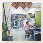 Kommt dieser Drache mit Trainingsrädern? Glasuntersetzer (Vorderseite)