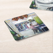 Kommt dieser Drache mit Trainingsrädern? Rechteckiger Pappuntersetzer (angewinkelt)