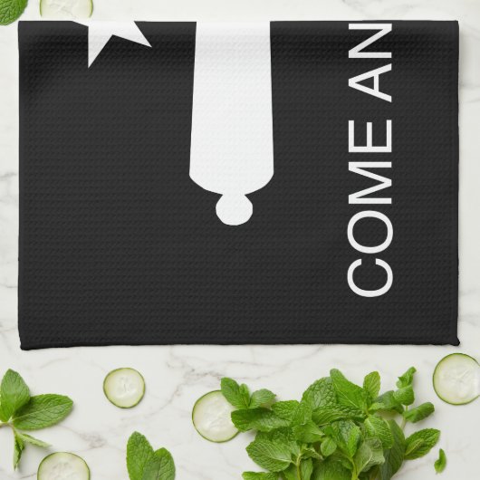 Kommt es die Flagge nehmen (aufgehoben) Geschirrtuch (Gefaltet)