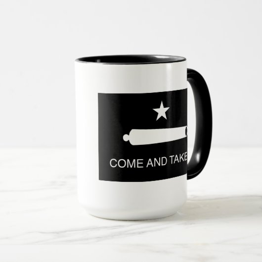 Kommt es die Flagge nehmen (aufgehoben) Tasse (VorderseiteRechts)