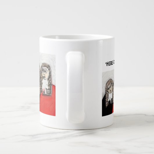 "Kommt hier DA-Richter " Jumbo-Tasse (Rückseite)