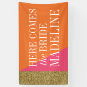 Kommt hier die Braut-Fahne, Brautparty Banner (Vertikal)