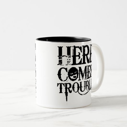 Kommt hier Problem Zweifarbige Tasse (VorderseiteRechts)