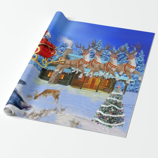 KOMMT HIER WEIHNACHTSMANN GESCHENKPAPIER (Ungerollt)