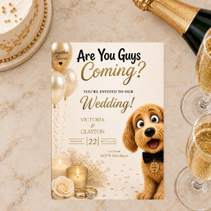 Kommt ihr? Lustige Hochzeit eines Hundes Einladung