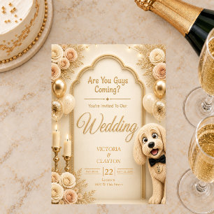 Kommt ihr? Lustiger Hund Hochzeitscreme Einladung