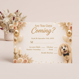 Kommt ihr mit? Lustiger Hund Cream RSVP Karte