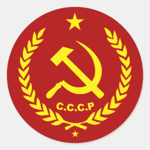 Kommunales Hammer- und SichelAbzeichen der CCCP Runder Aufkleber