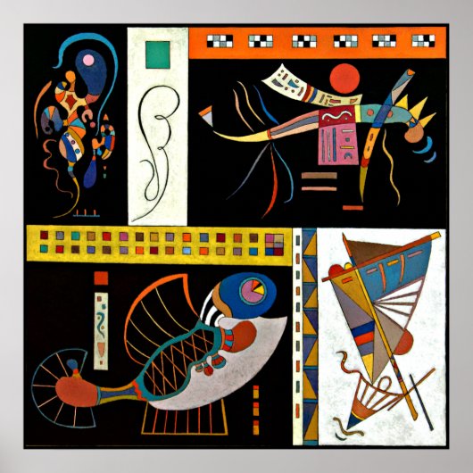 Kommunaute, bunte Kunstwerke von Kandinsky, Poster (Vorne)