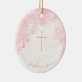 Kommune Blume Rosa Wasserfarben Keramik Ornament (Rechts)