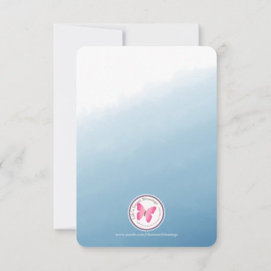 Kommune Cross Blue Wasserfarbe Einladung (Rückseite)