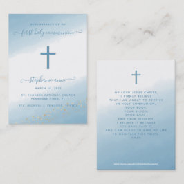 Kommune Cross Blue Watercolor Business Card Visitenkarte