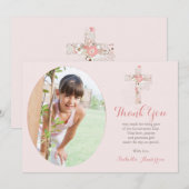 Kommune Foto Rosa Blütenpüree Dankeskarte (Vorne/Hinten)