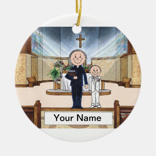 Kommune, Junge - Männlicher Priester Keramikornament (Vorne)