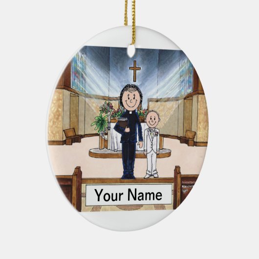 Kommune, Junge - Priester Keramik Ornament (Rechts)