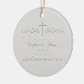 Kommune Verziertes Kreuz in Taupe Blumenmuster Keramik Ornament (Links)