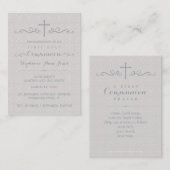 Kommune Verziertes Kreuz in Taupe Blumenmuster Visitenkarte (Vorne/Hinten)