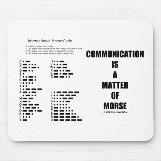 Kommunikation ist eine Angelegenheit von Morse Mousepad (Vorne)