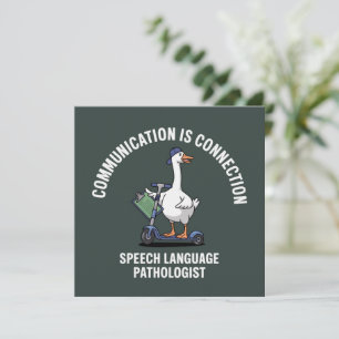 Kommunikation ist verbindende Sprache Gans Einladung