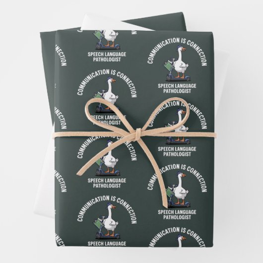 Kommunikation ist verbindende Sprache Gans Geschenkpapier Set (Beispiel)