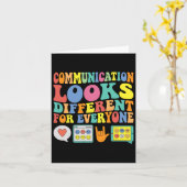 Kommunikation sieht für jeden Autismus anders aus Karte (Gelbe Blume)