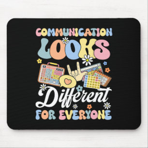 Kommunikation sieht für jeden Menschen mit Autismu Mousepad