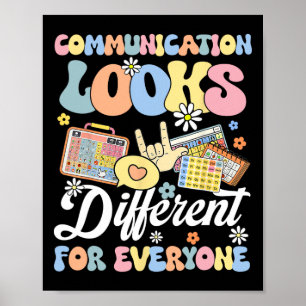 Kommunikation sieht für jeden Menschen mit Autismu Poster