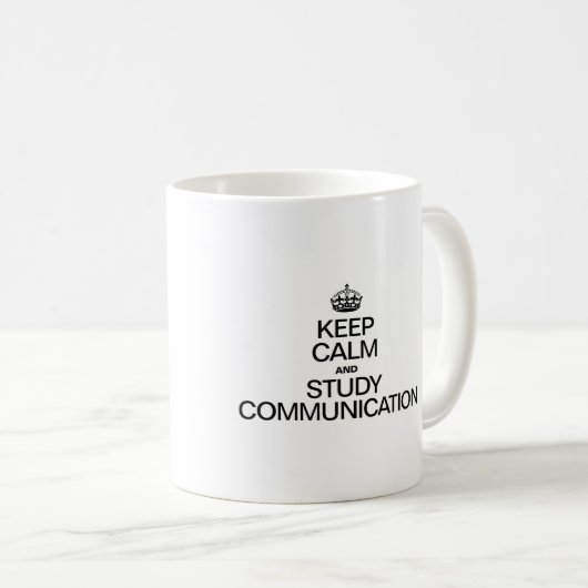 KOMMUNIKATION VON CALM UND STUDIEN behalten Kaffeetasse (VorderseiteRechts)