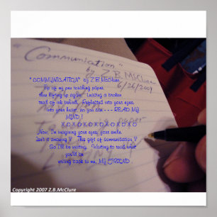 "KOMMUNIKATIONS" Gedicht durch Z.B.McClure Poster