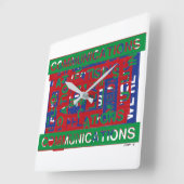 Kommunikationsaufschlüsselung Quadratische Wanduhr (Winkel)