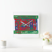 Kommunikationsaufschlüsselung Quadratische Wanduhr (Zuhause)