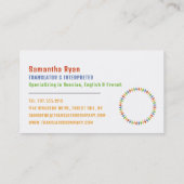 Kommunikationsdesign, Übersetzer und Dolmetscher Visitenkarte (Rückseite)